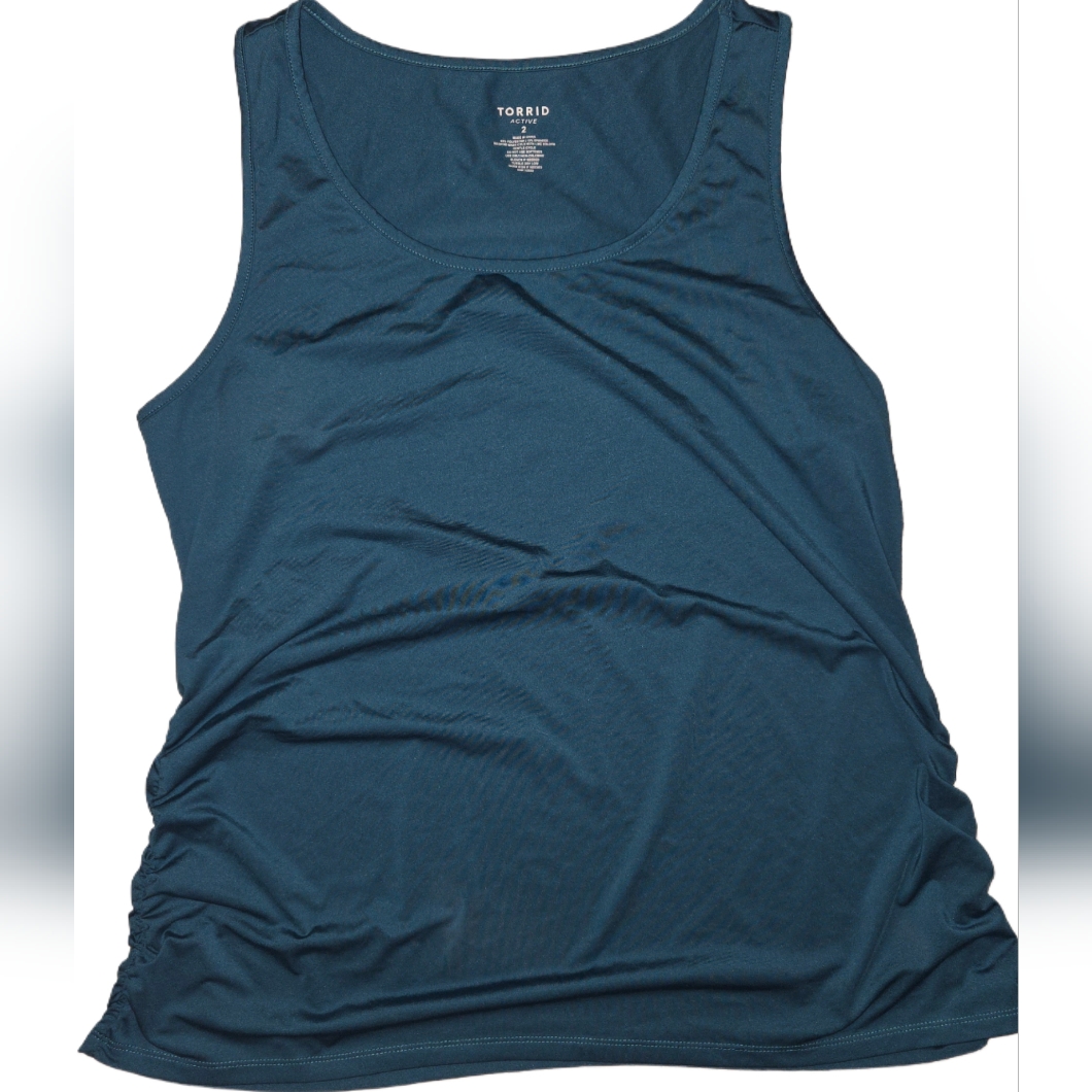 Torrid Teal Active Tank 2x